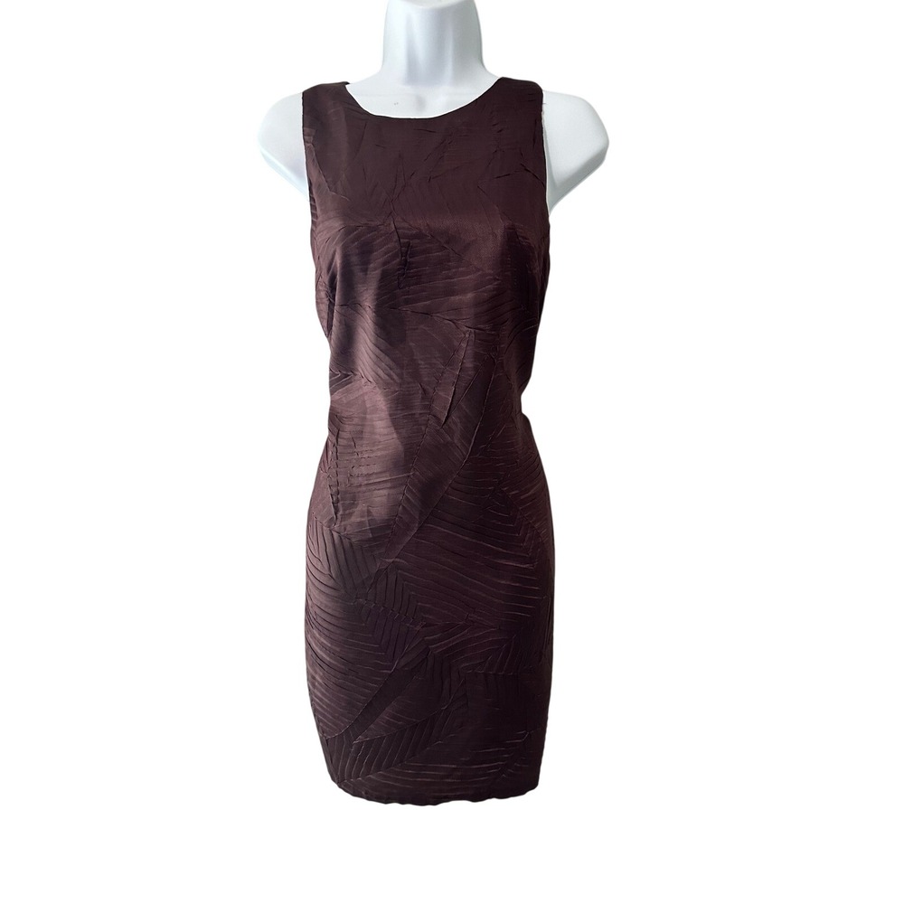 Ali Ro Women Dress Size 6 Plum Textured Sheath Sleeveless Knee Length